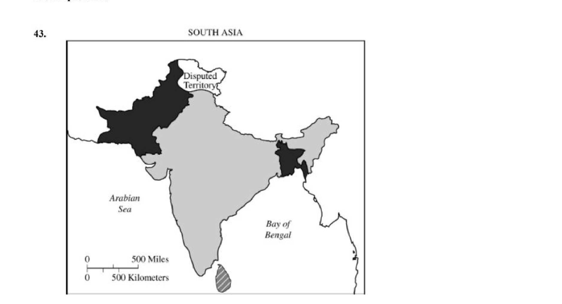 Map of the partition of British India into India and Pakistan, 1947